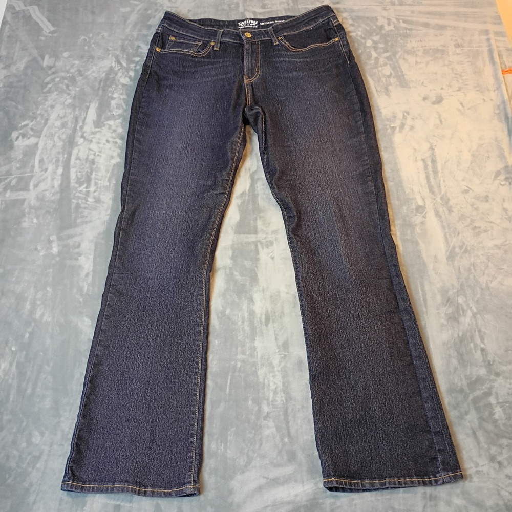 Signature by Levi Strauss Women Modern Boot Cut Jeans Dark Wash Denim Blue 33x31